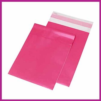 Cadeauzakje met plakstrook mat fuchsia roze