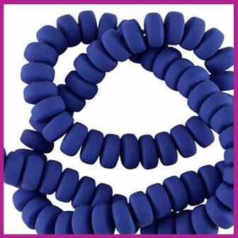 Polymeer kraal rondel 7mm bold blue