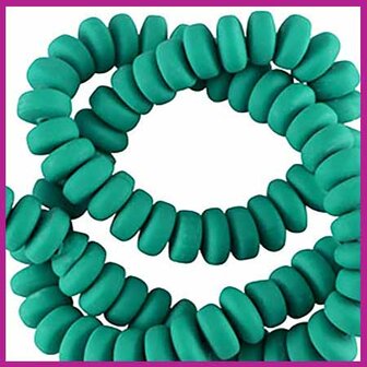 Polymeer kraal rondel 7mm mayan green