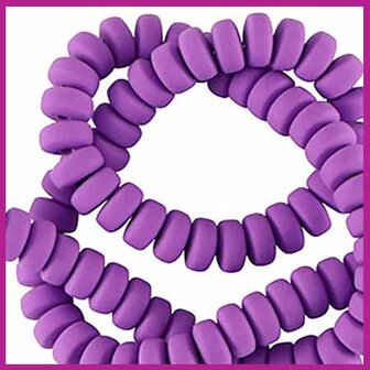 Polymeer kraal rondel 7mm deep purple