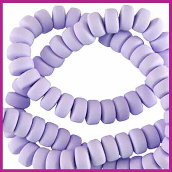 Polymeer kraal rondel 7mm soft purple