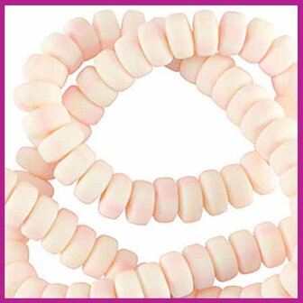 Polymeer kraal rondel 7mm gentle pink