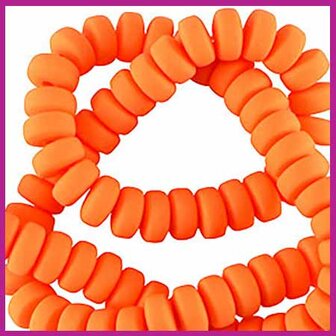 Polymeer kraal rondel 7mm orange