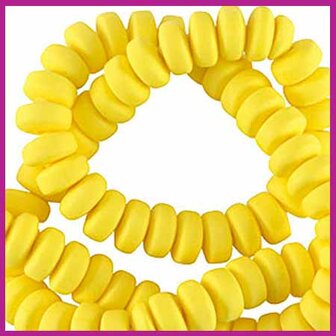 Polymeer kraal rondel 7mm sunburst yellow