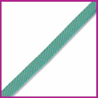 Lint met gouddraad turquoise