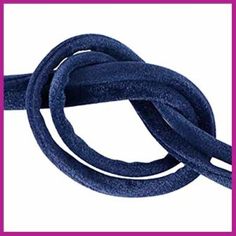 Stitched elastisch lint Ibiza velvet dark blue