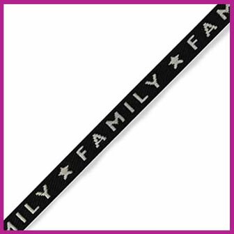 Lint met tekst &quot;family&quot; black- grey