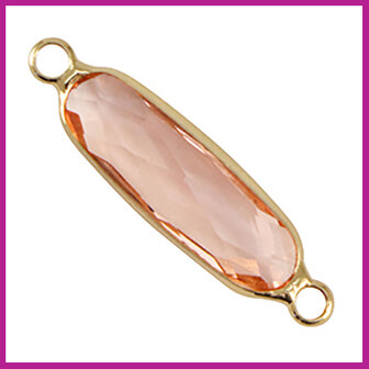 Tussenstuk crystal glas langwerpig roze goud