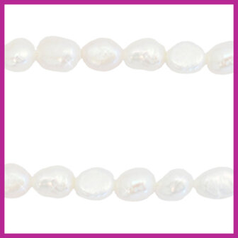 Zoetwaterparels nugget 5-6 mm naturel wit