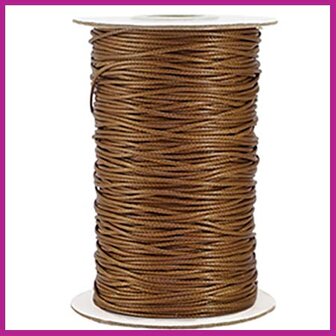 Macram&eacute; draad gevlochten 1mm donker bruin