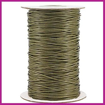 Macram&eacute; draad gevlochten 1mm mosgroen