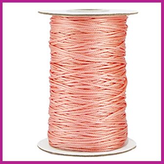 Macram&eacute; draad gevlochten 1mm coral orange