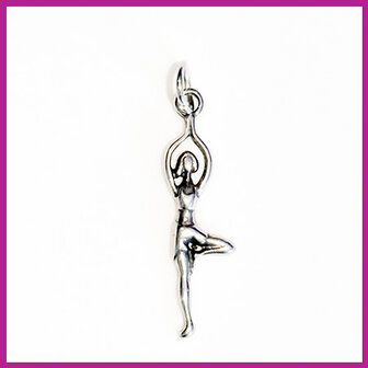 RVS stainless steel bedel yoga Tree houding zilver