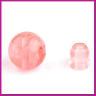 Mala Guru kraal cherry quartz roze