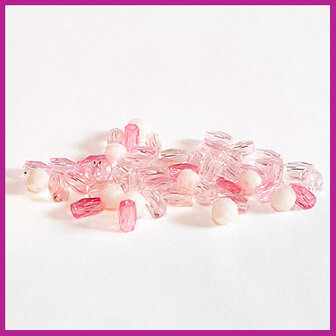 Glasmix mini facet disc/tube roze