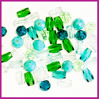 Glasmix mini facet disc/tube groen