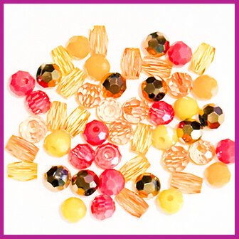 Glasmix mini facet disc/tube oranje geel