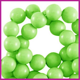Acryl kraal shiny rond 14mm light green