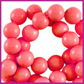 Acryl kraal shiny rond 14mm coral red