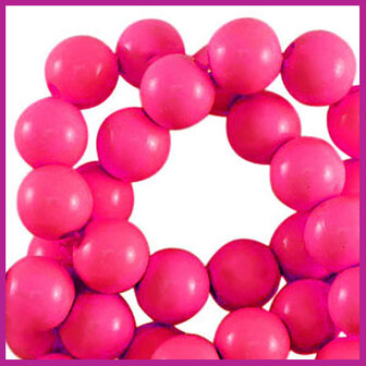 Acryl kraal shiny rond 14mm pink