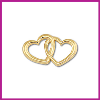 RVS stainless steel tussenstuk hartjes goud