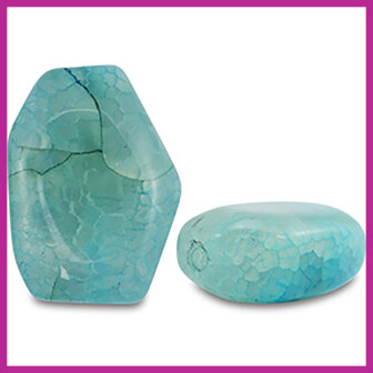 Agaat kraal irregular licht blauw
