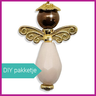 DIY pakketje geluksengel M Goud beige