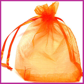 Organza zakje ca. 12x9cm Oranje