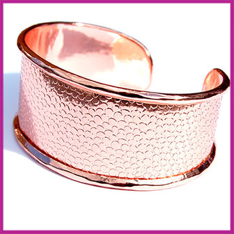 Basis Cuff armband metaal large &oslash;18cm Rosegold