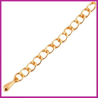 DQ metaal verlengketting met druppel Rosegold