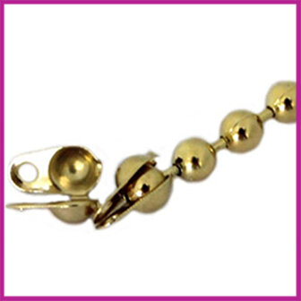 DQ Ballchain kalotje 3mm Goud