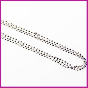 Ballchain halsketting RVS met sluiting &Oslash;2mm  AZ