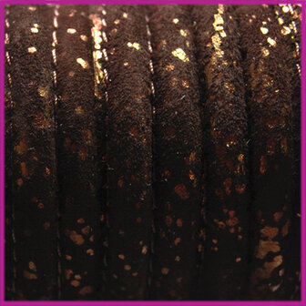 DQ Leer stitched +/- 8x5mm Rood-bruin koper reptiel per cm