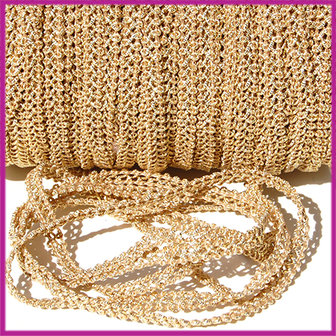 Fashion wire plat 5mm beige - goud per 50cm