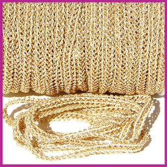 Fashion wire plat 5mm wit - goud per 50cm