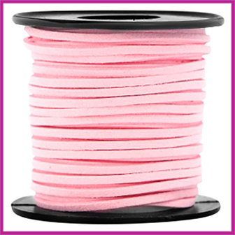 Imitatie suede veter 3mm Pink per meter