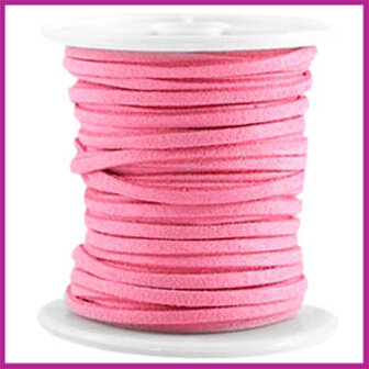 Imitatie suede veter 3mm Indian Pink per meter