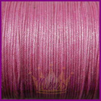 Katoenkoord &oslash;1mm roze metallic per meter
