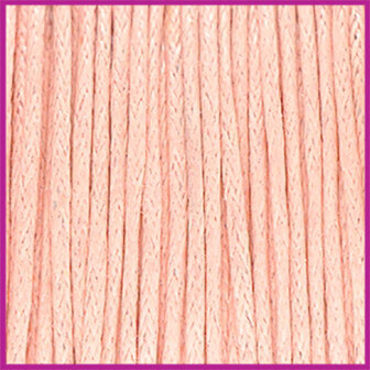 Waxkoord (katoen) &oslash;1mm Pastel coral peach per meter