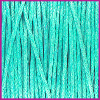 Waxkoord (katoen) &oslash;1mm Turquoise per meter