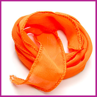 Lint voor een wikkelarmband 30mm Fel oranje ca. 1 meter