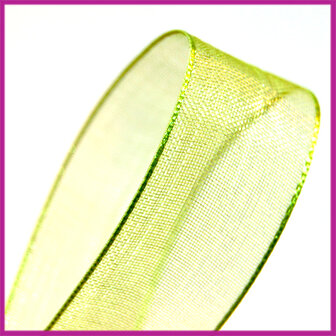 Organza lint 15 mm limoen groen per meter