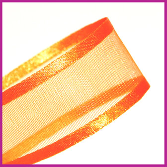 Organza lint 24 mm oranje per meter