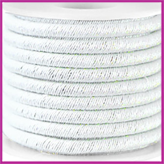 Trendy koord metallic 5mm white silver per 20cm