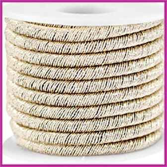 Trendy koord metallic 5mm champagne gold per 20cm