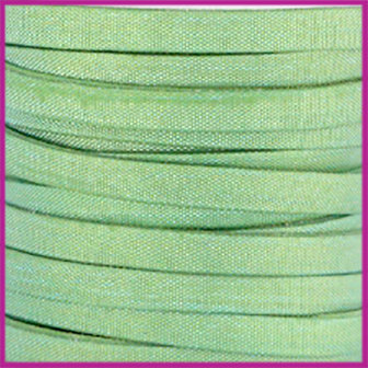 Trendy Jean-Jean glansstof koord plat 5mm Chrysolite green per 20cm