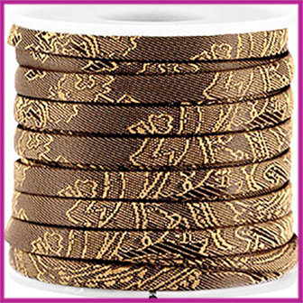 Trendy barok plat koord 5mm Bronze brown per cm