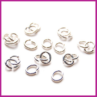 Sterling zilver 925 open ring ovaal 4x5mm