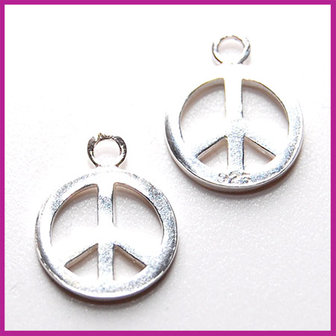 Sterling zilver 925 bedel peace 12x15mm glanzend