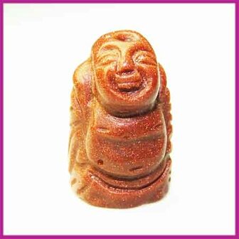 Goudsteen bruin buddha 23x13mm